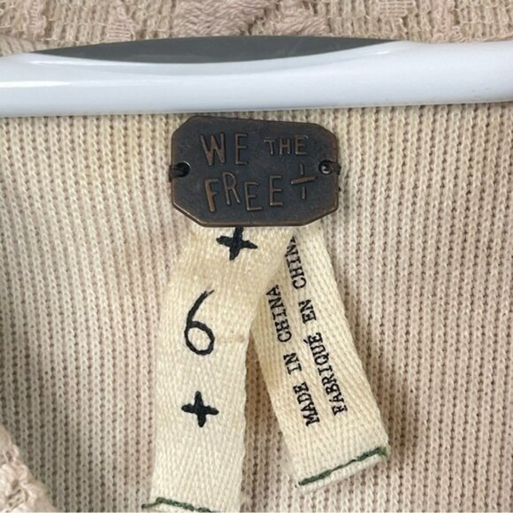 Free People We The Free Womens Military Jacket Lace Cropped Cream Lace Button 6 - Picture 16 of 16